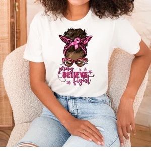 Pray Believe Fight Breast Cancer T-shirt